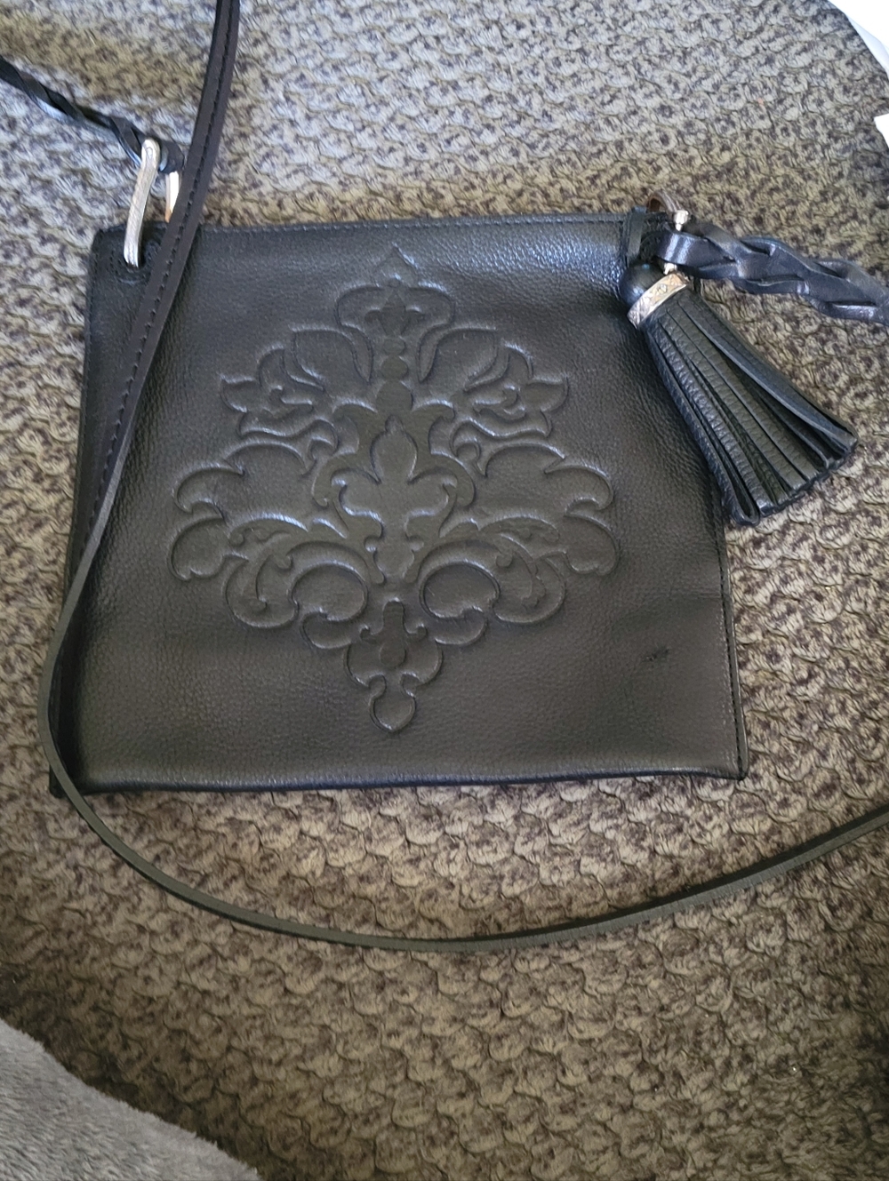 Cute Little Brighton Black Leather Crossbody Bag